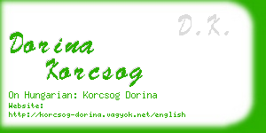 dorina korcsog business card